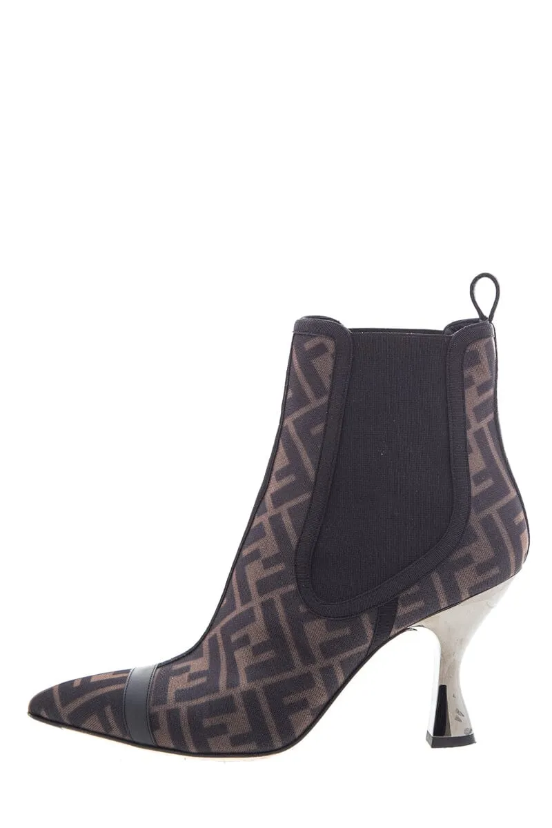 Sport Edge Cool Tone Fendi Monogram Mesh Ankle Boots SZ 38