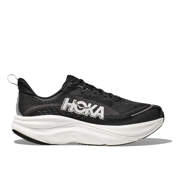 Cushioned Comfort Seamless grip Mens Hoka Skyflow in Black/White