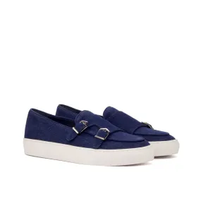 Comfort Footwear Navy Denim Double Monk Sneakers