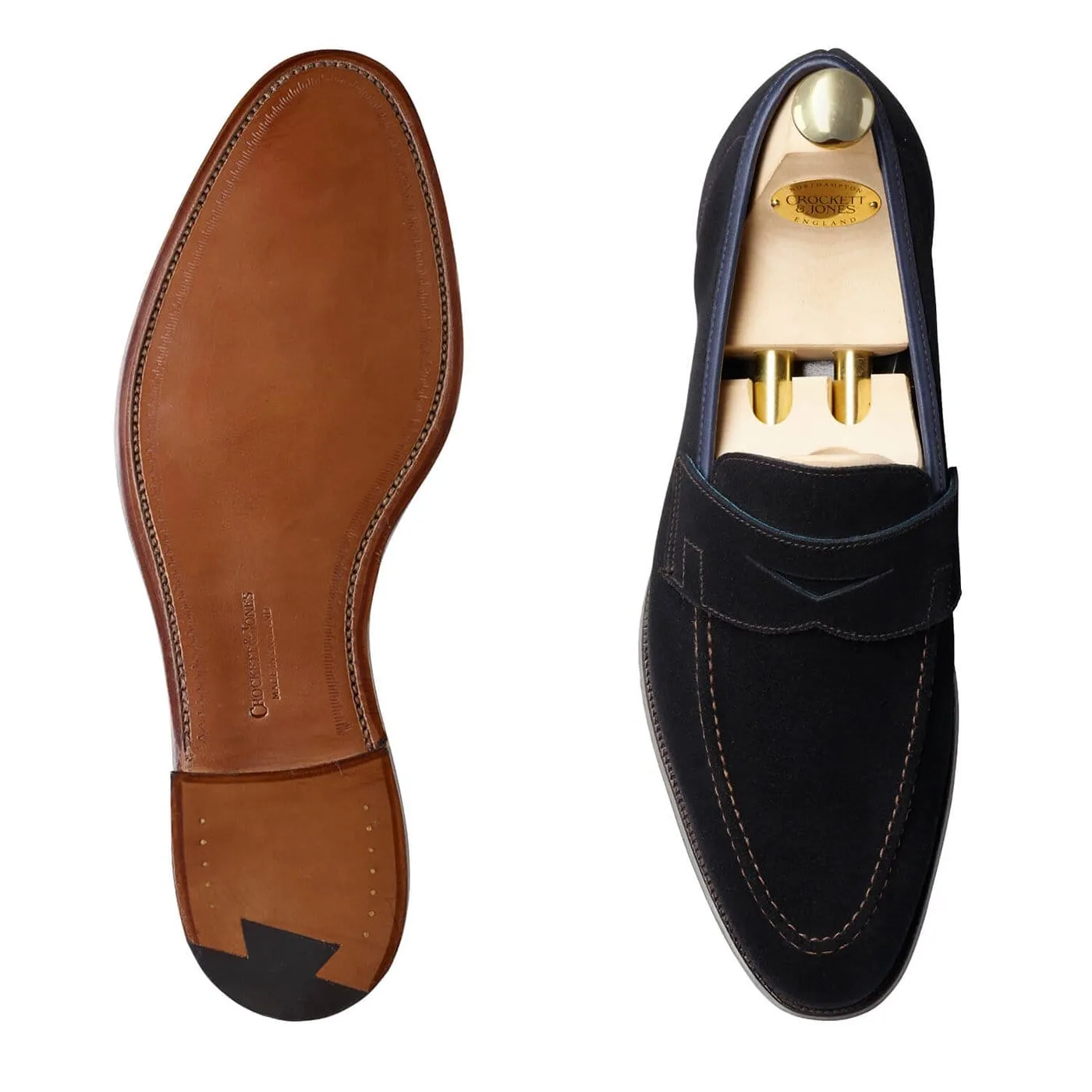 Rain Safe Teign Navy Suede Smooth Lining