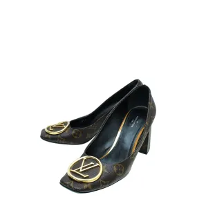 Weekend Casual Sweat Resistant Frequent Travelers Louis Vuitton Brown Monogram Madeleine Pumps 39