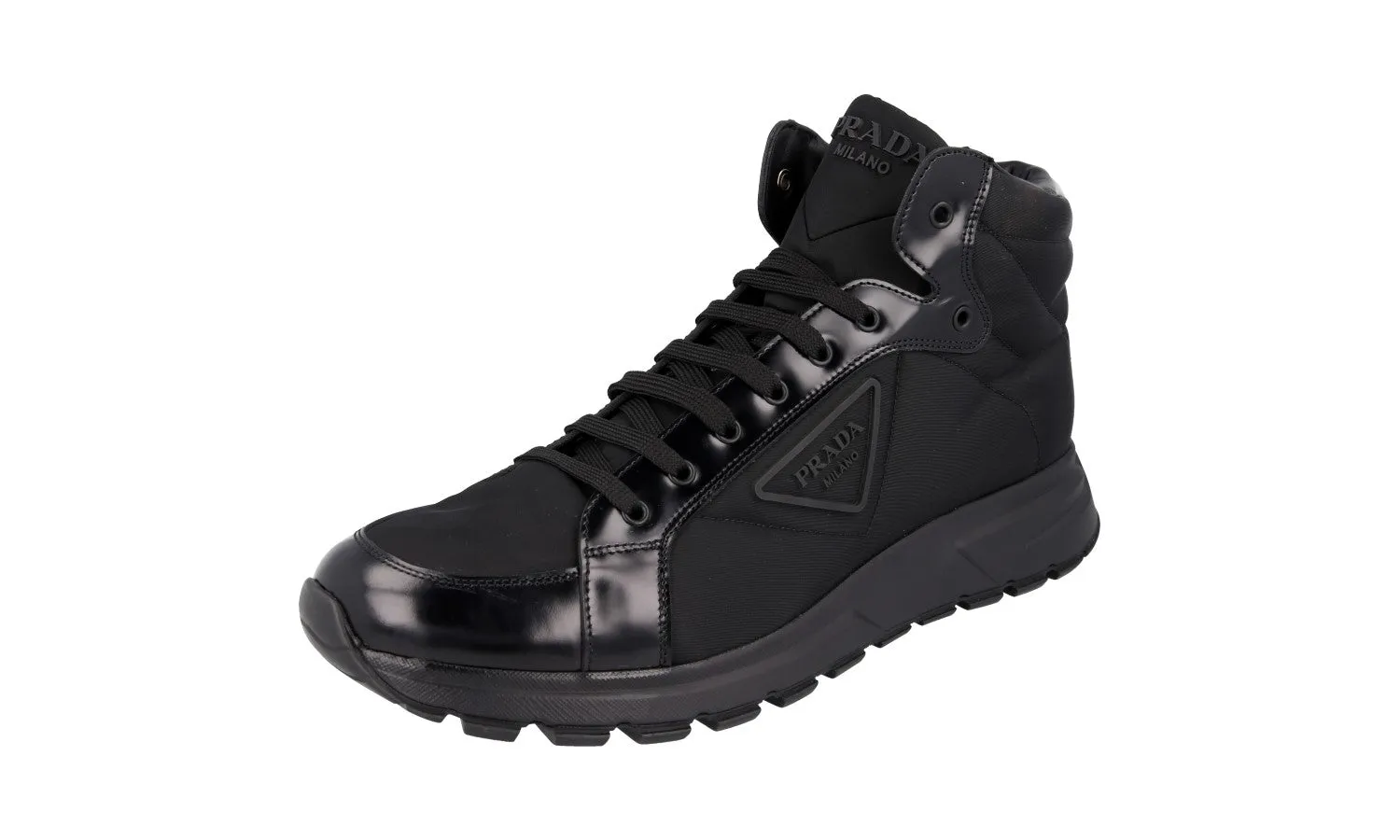Prada Men's Black Prax01 High-Top Sneaker 4T3592 Slip Assist SlimFit