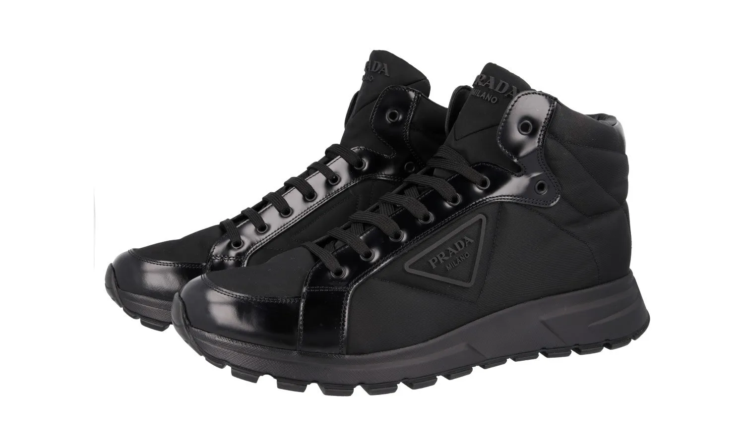 Prada Men's Black Prax01 High-Top Sneaker 4T3592 Energy Transfer Weekend Trip
