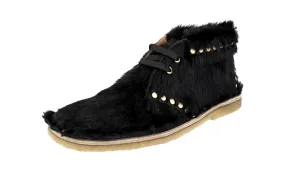 True Shade Toe room Prada Men's Black Leather Lace-up Shoes 2TG125