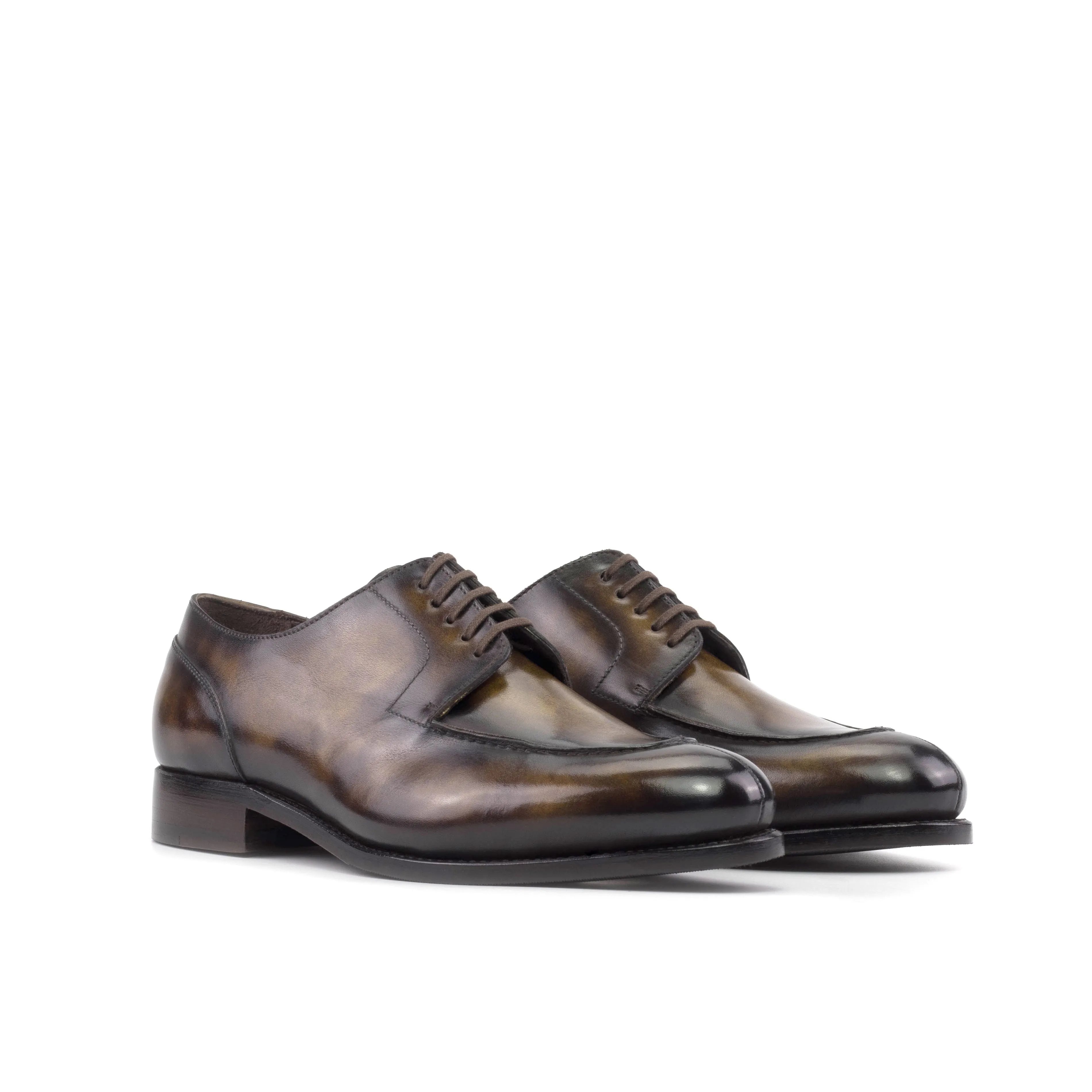 Timeless Vibe Calm Motion Tobacco Patina Split Toe Derby Shoes