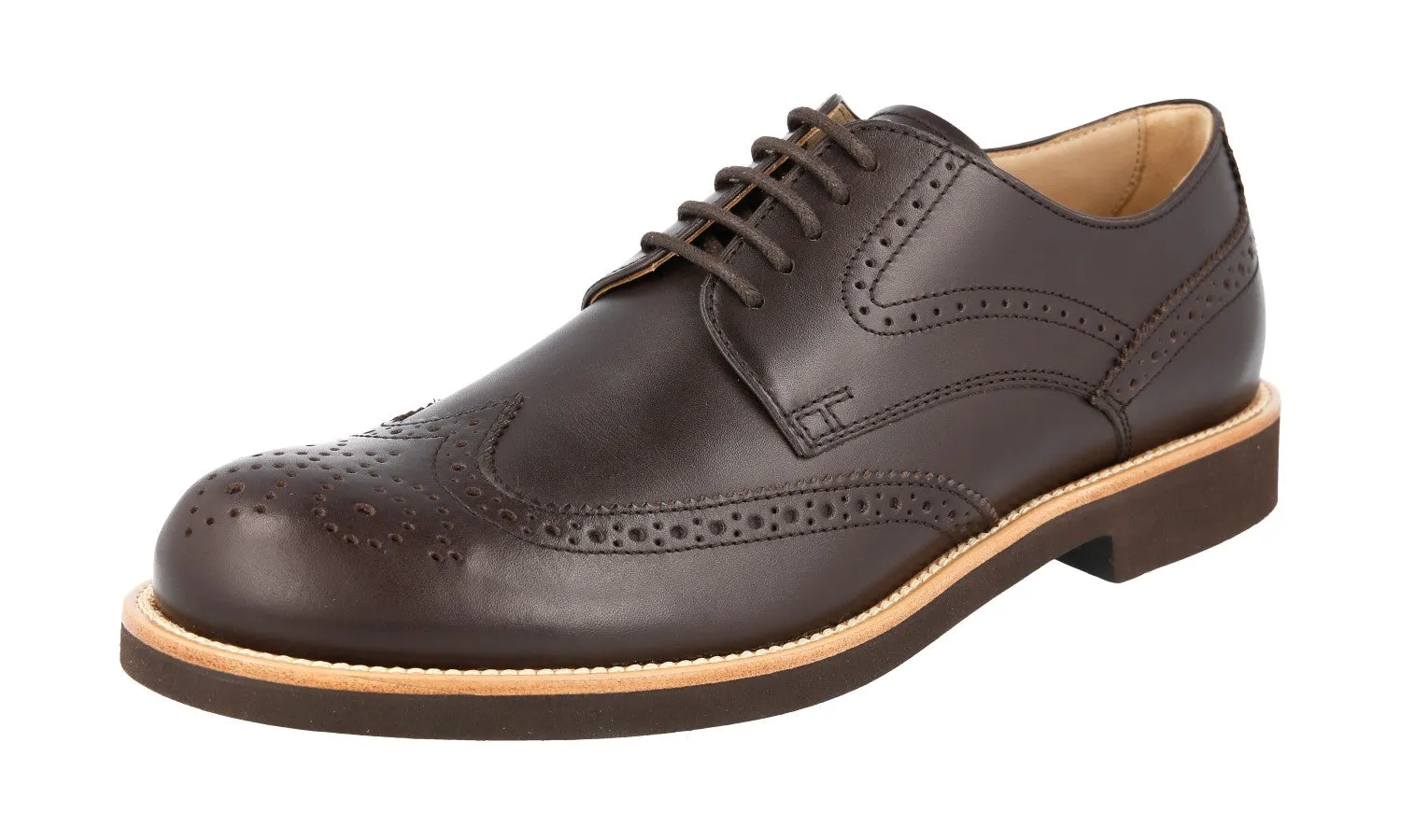 Productivity Look Metal Buckle Tod's Men's Brown welt-sewn Leather Derby Lace-up Shoes XXM0WP