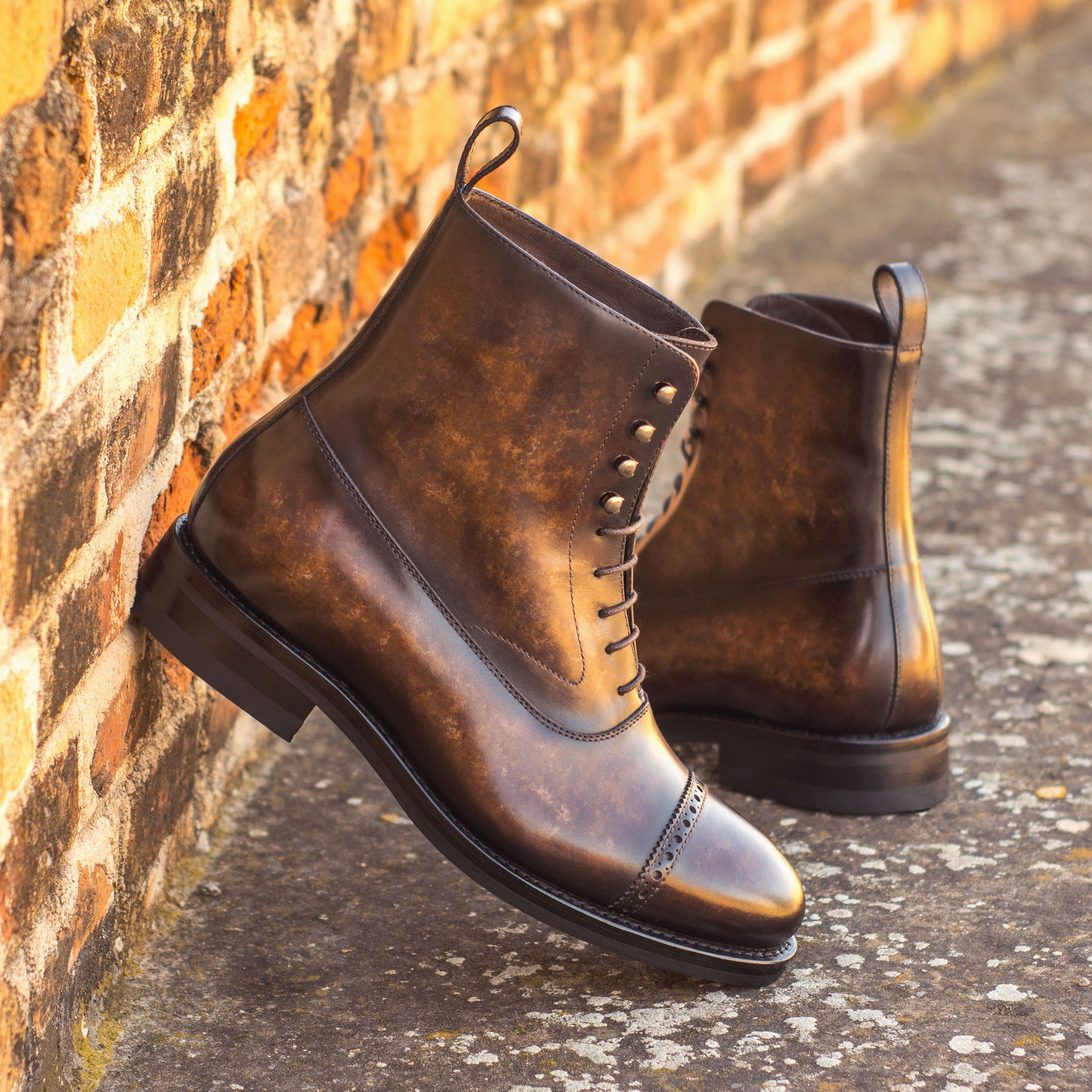 Brown Marbled Patina Balmoral Boot Heat-resistant