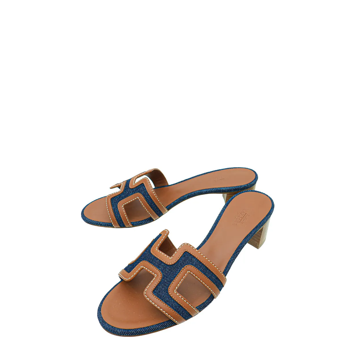 Top quality Hermes Bicolor Oasis Denim Sandal 36 Strap Mode material