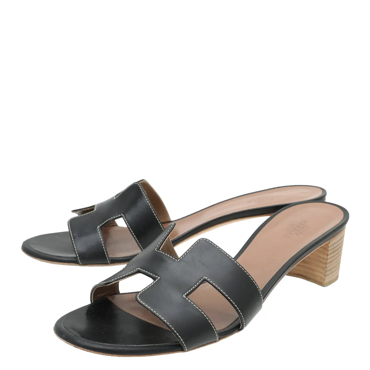 Urban Walk Craftsmanship Top quality Hermes Black Oasis Sandal 40