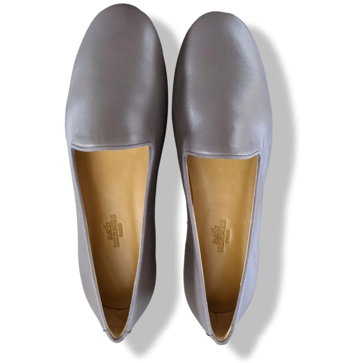 Top quality Hermes Elegant Gris Etain Nappa GASPARD Men's Loafers Mocassins Shoes BNEW in White Box and Dustbag! Padded Comfort Wellness Seekers