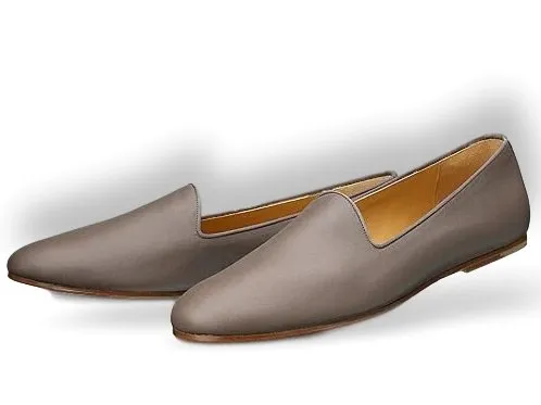 Slip Resistant All Weather Freeze Grip Top quality Hermes Elegant Gris Etain Nappa GASPARD Men's Loafers Mocassins Shoes BNEW in White Box and Dustbag!