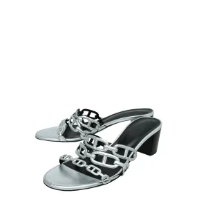 Breath Fresh Top quality Hermes Gris Argente Tandem Sandal 39