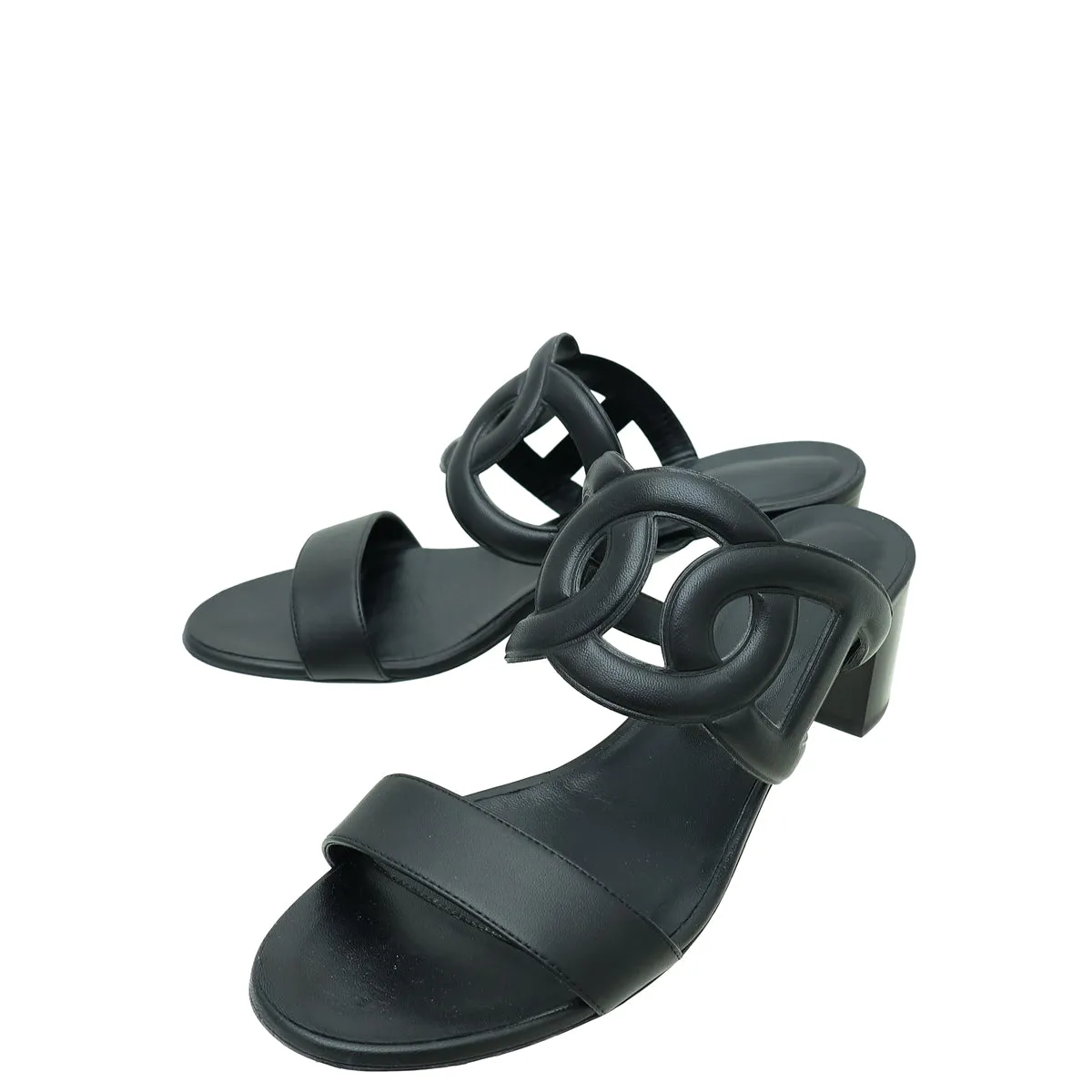 Stable construction Top quality Hermes Noir Bikini Sandal 40.5