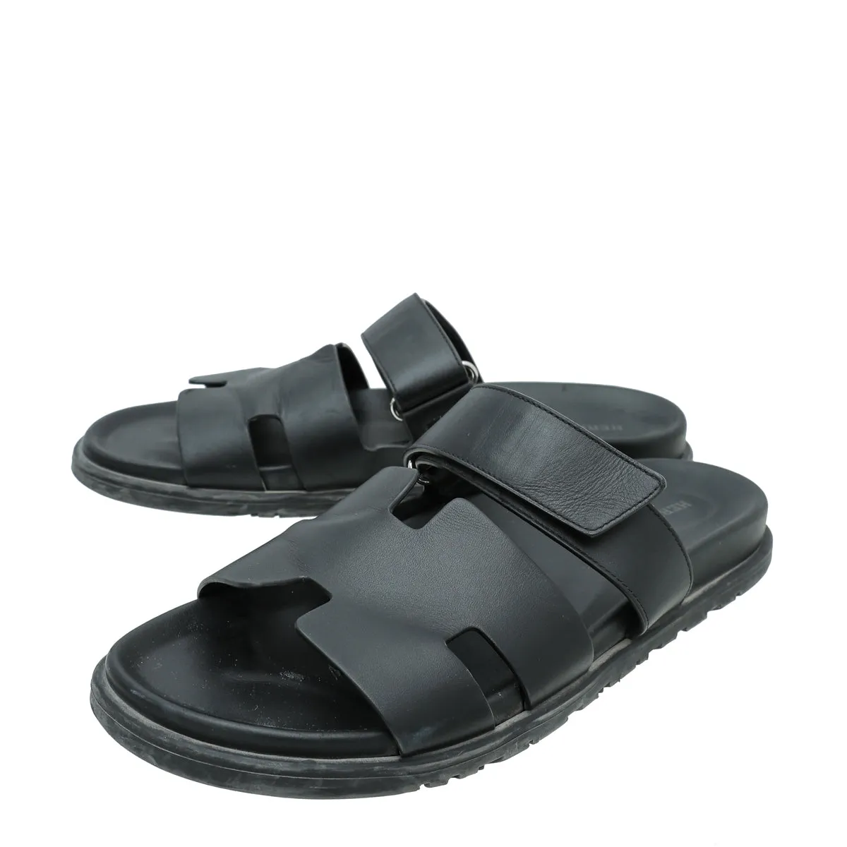 Top quality Hermes Noir Chypre Men's Sandal 42.5 Deep Shade