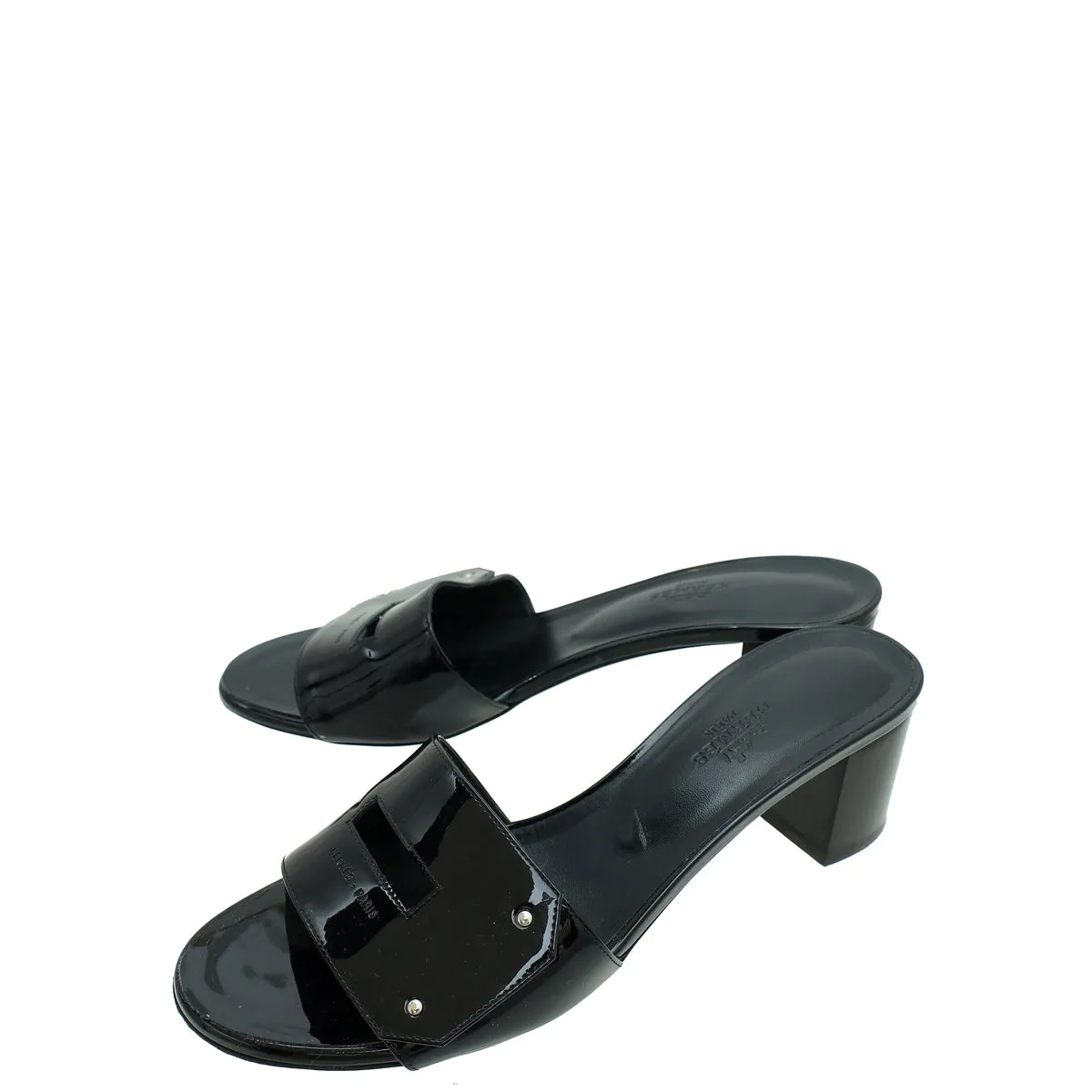 Top quality Hermes Noir Very Sandals 37.5 Meta Move