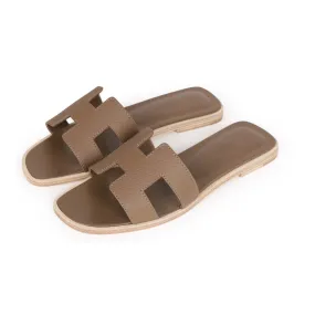 Top quality Hermes Oran Sandal Etoupe Epsom 35.5 Summer cool