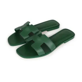 Top quality Hermes Oran Sandal Vert Electrique Calfskin 38 EU On Trend