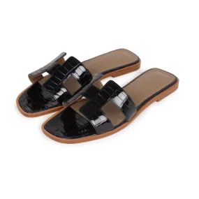 Top quality Hermes Oran Sandals Marine Shiny Alligator 37 Padded Comfort Standing Workers