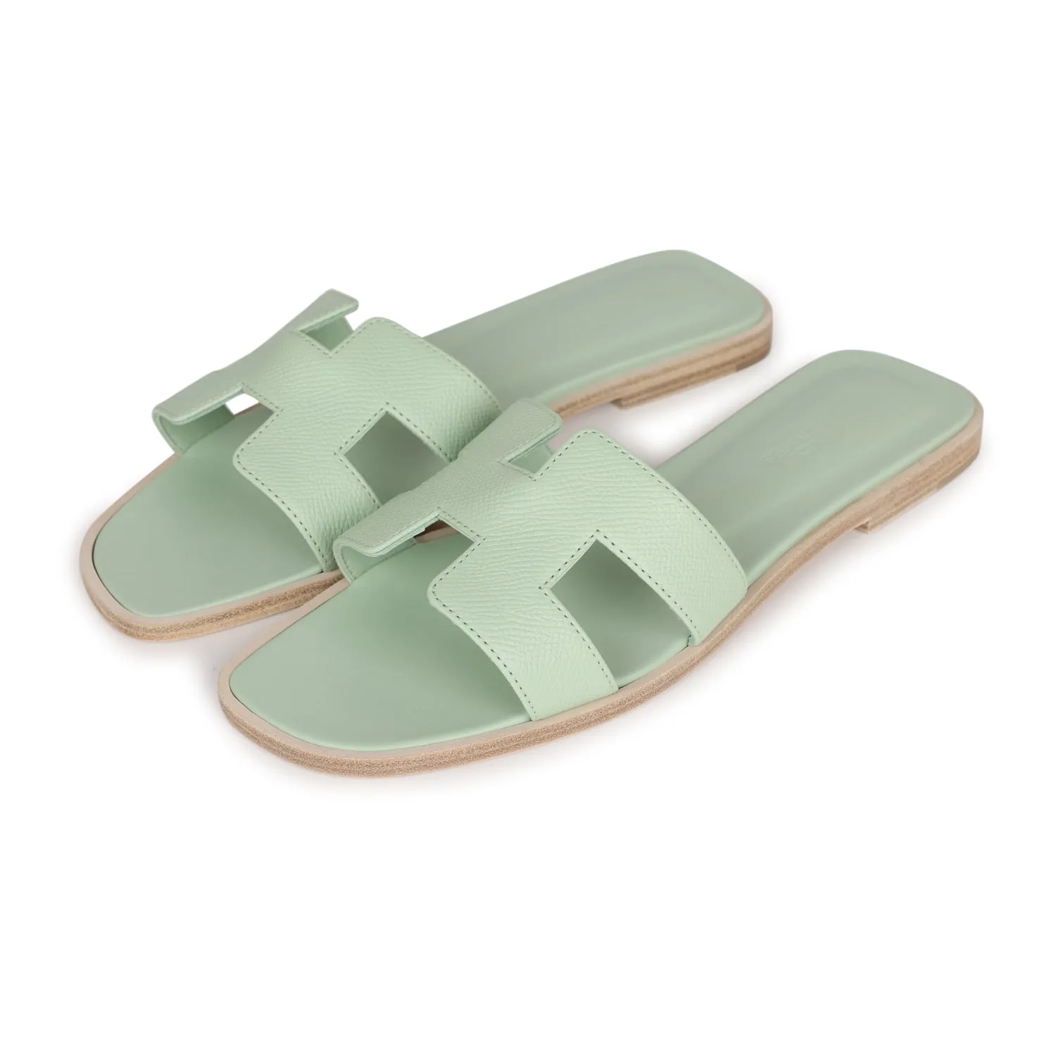 Low Arch Top quality Hermes Oran Sandals Vert Jade Epsom 38 EU