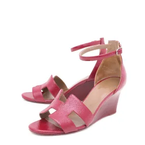 Climb Strong Resort Mood Top quality Hermes Rouge H Legend Wedge Sandals 40