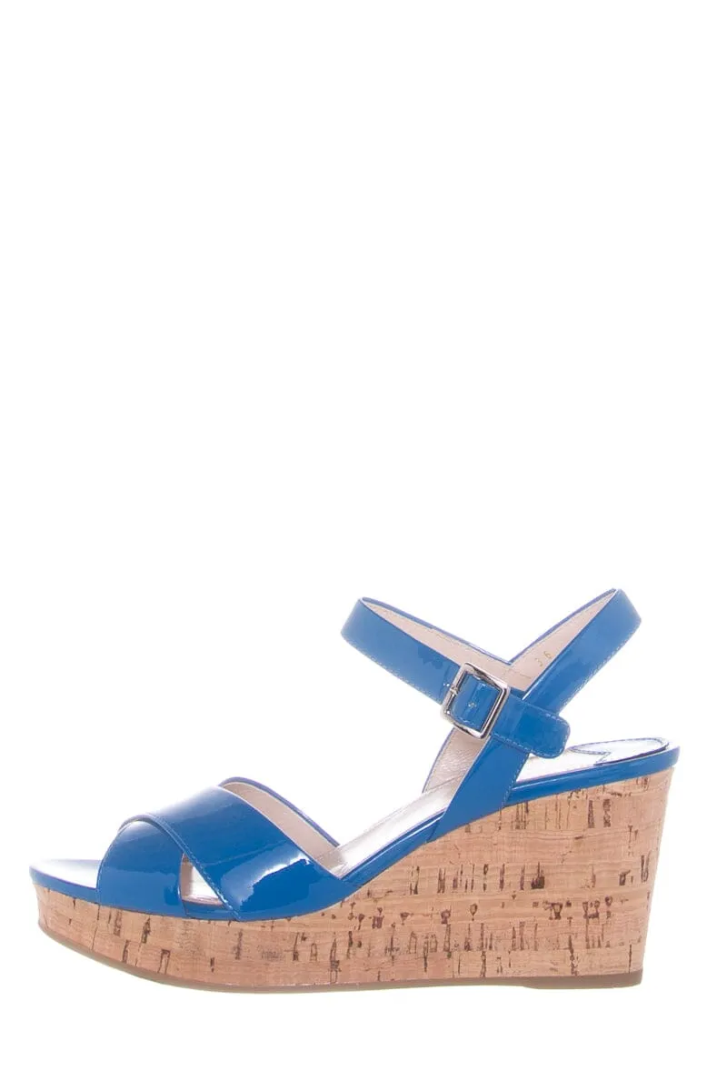 Prada Electric Blue Cork Wedge SZ 36 Couple Pair