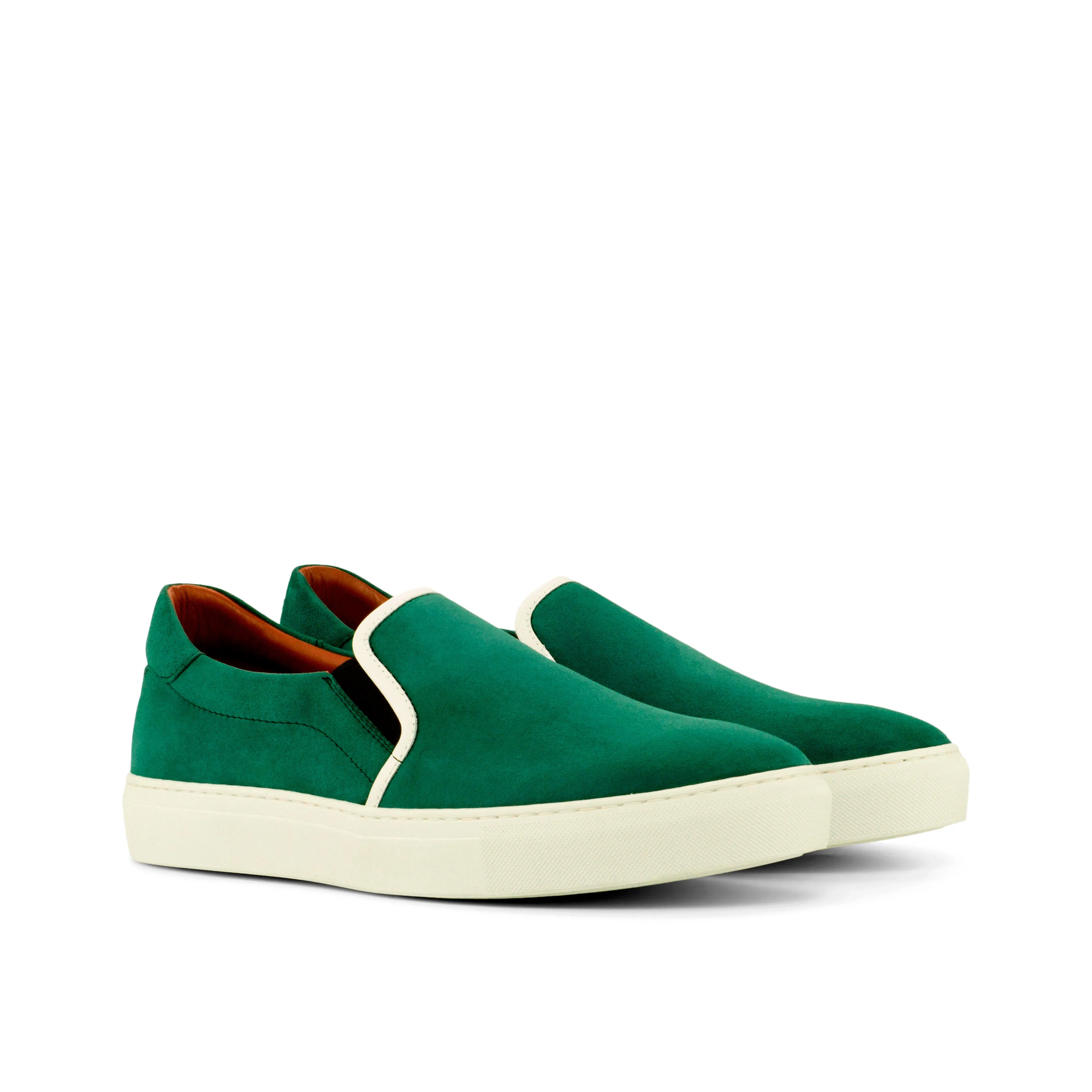 Walking Friendly Green Suede Slip-On Sneakers