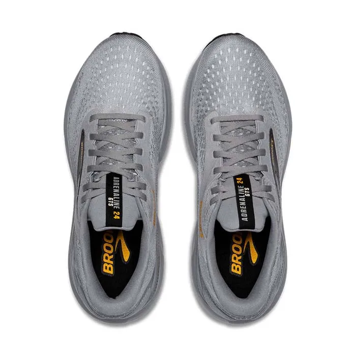 Mens Brooks Running Adrenaline GTS 24 in Alloy/White/Gold Fusion Adaptive Steps