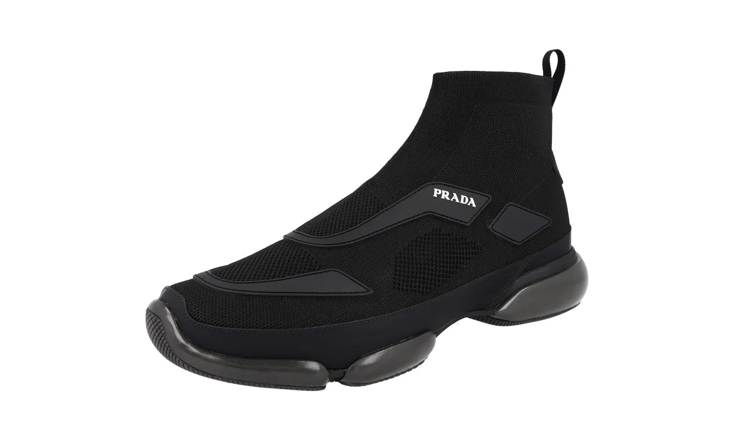 Prada Men's Black Cloudbust High-Top Sneaker 2TG133 Heat Dissipating Layers Relax Vibe