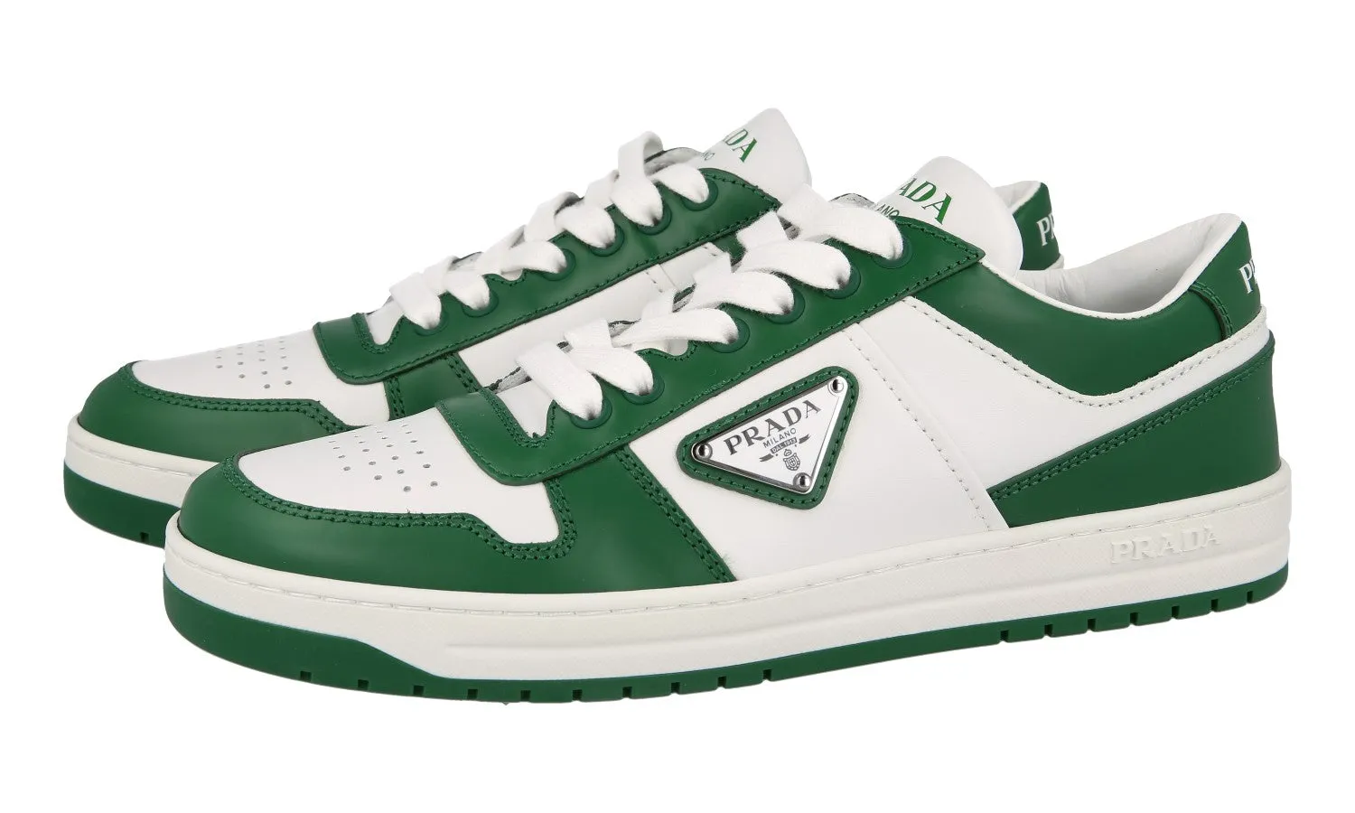 Prada Women's White Leather Downtown Sneaker 1E792M Every Occasion