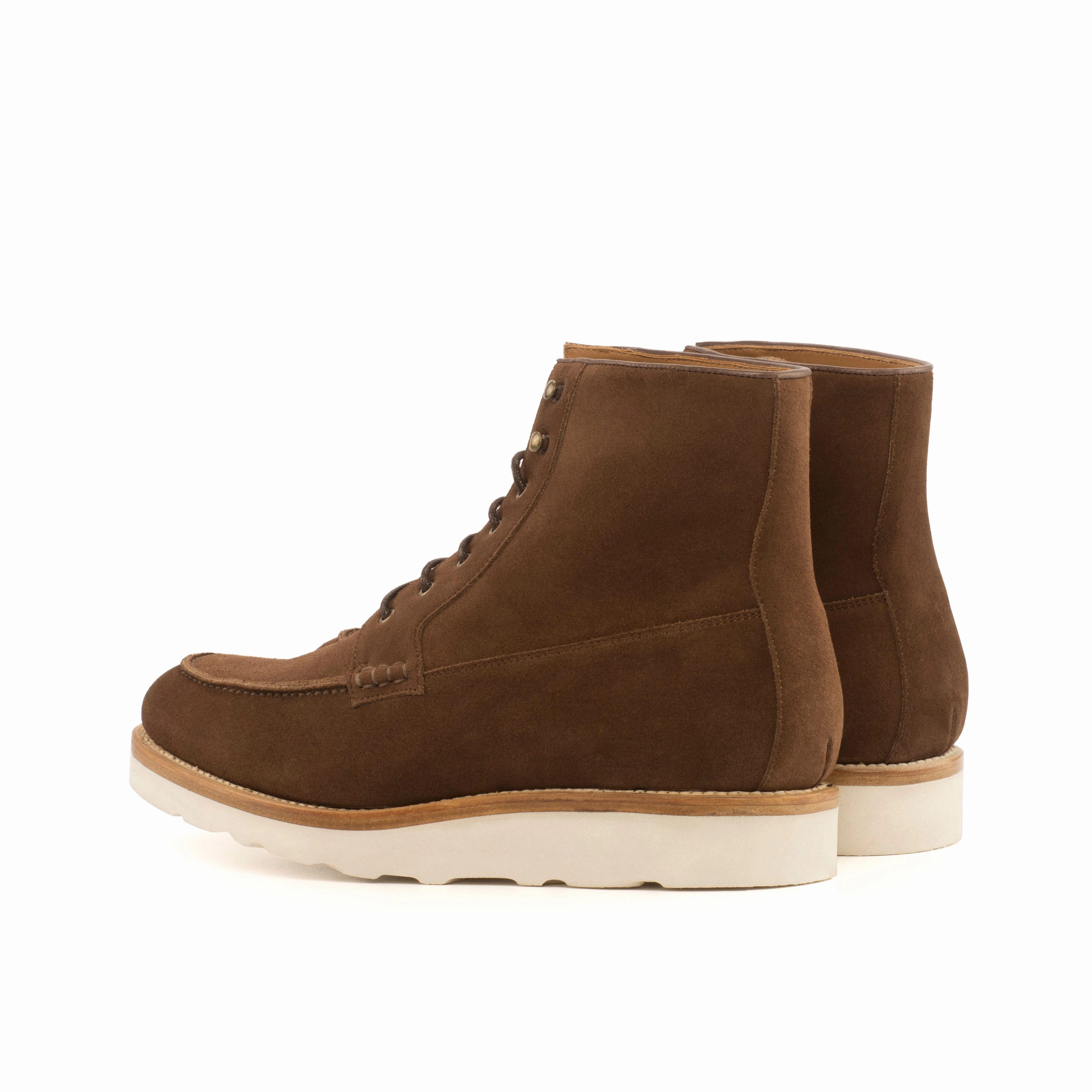 Fashionable Comfort Brown Suede Moc-Toe Boots