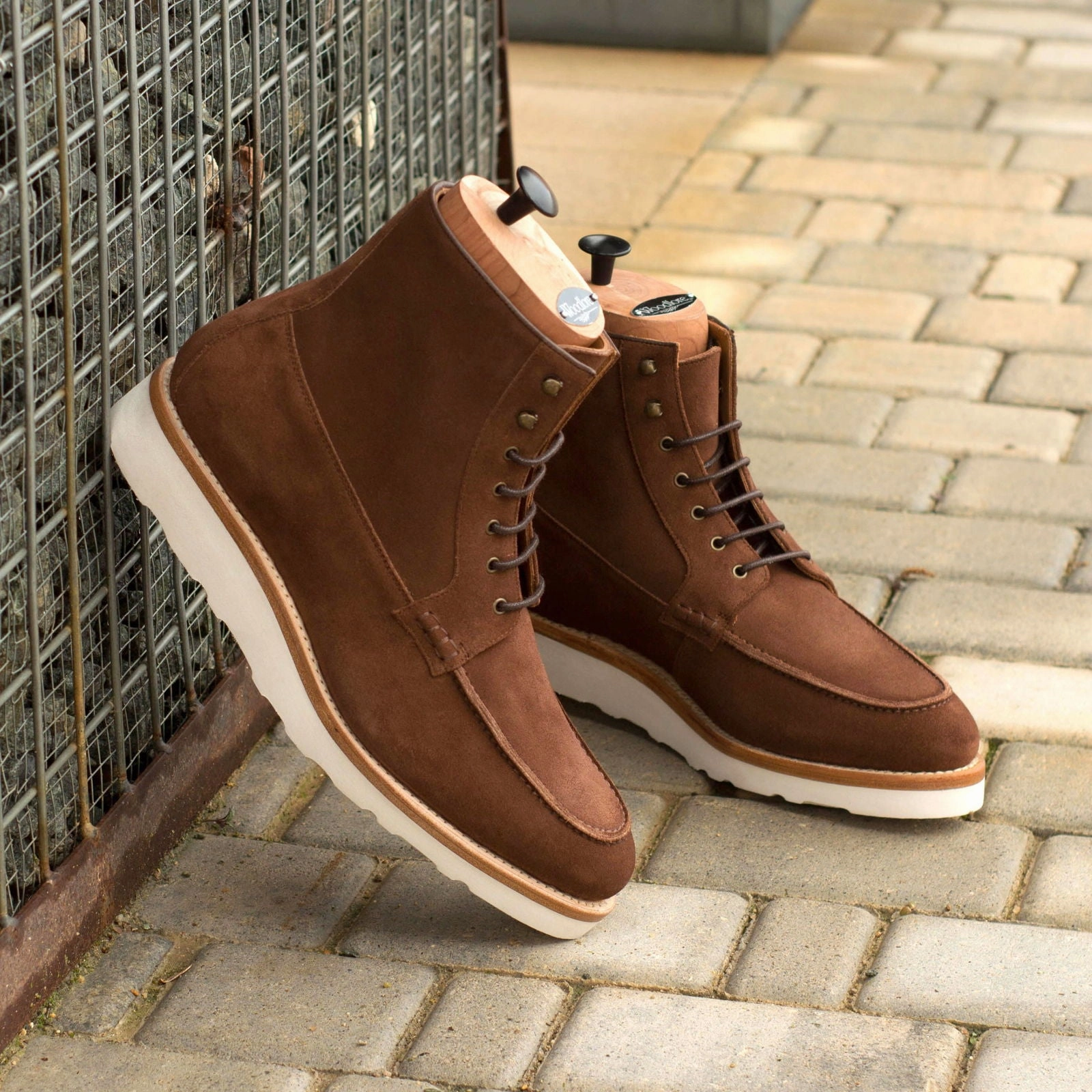 Anti   Odor Brown Suede Moc-Toe Boots