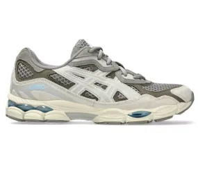 Men's Asics Gel NYC (Steeple Grey/Cream) running in dry conditions Elastic cuffs