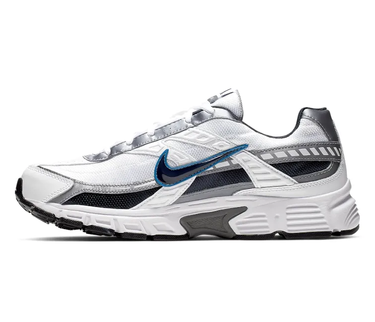 Men??s Nike Initiator (White/Obsidian Blue) running in the rain