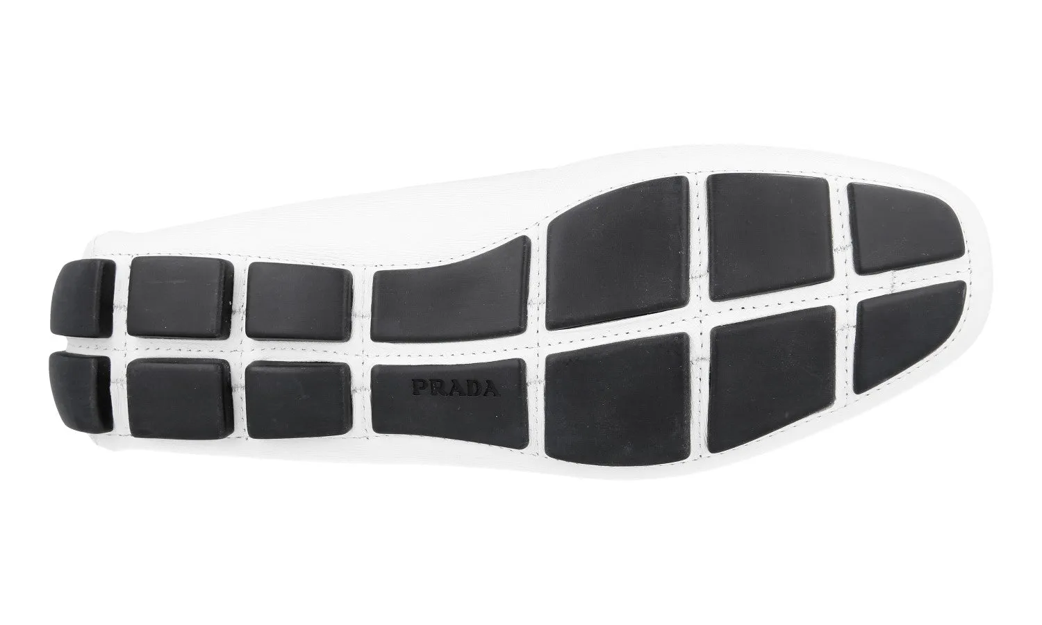 Open Lane Prada Men's White Saffiano Leather Penny Loafers 2DD151