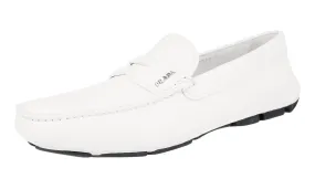 Orthopedic Design Prada Men's White Saffiano Leather Penny Loafers 2DD151