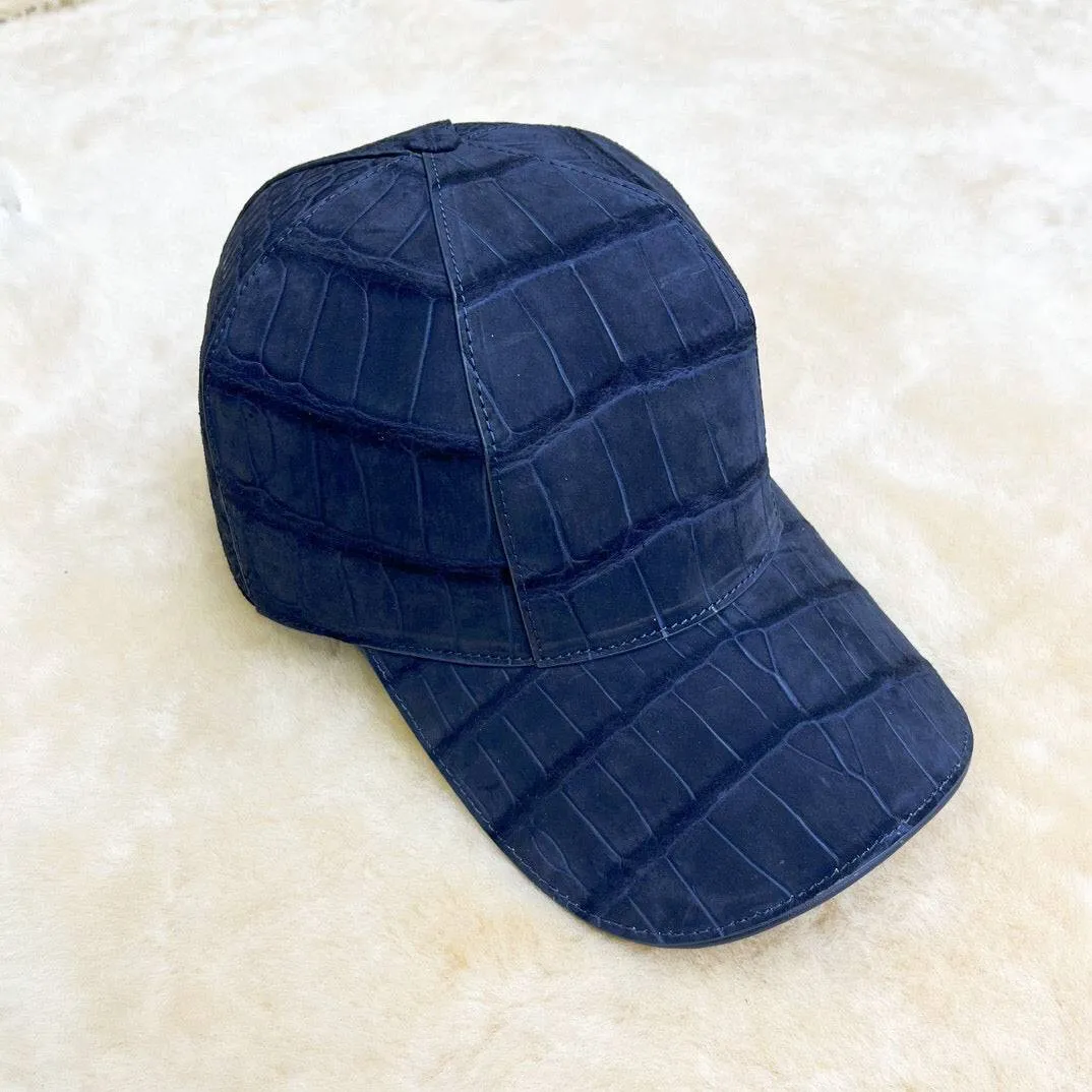Concert Go Nile Frosted Crocodile Skin Leather Baseball Cap