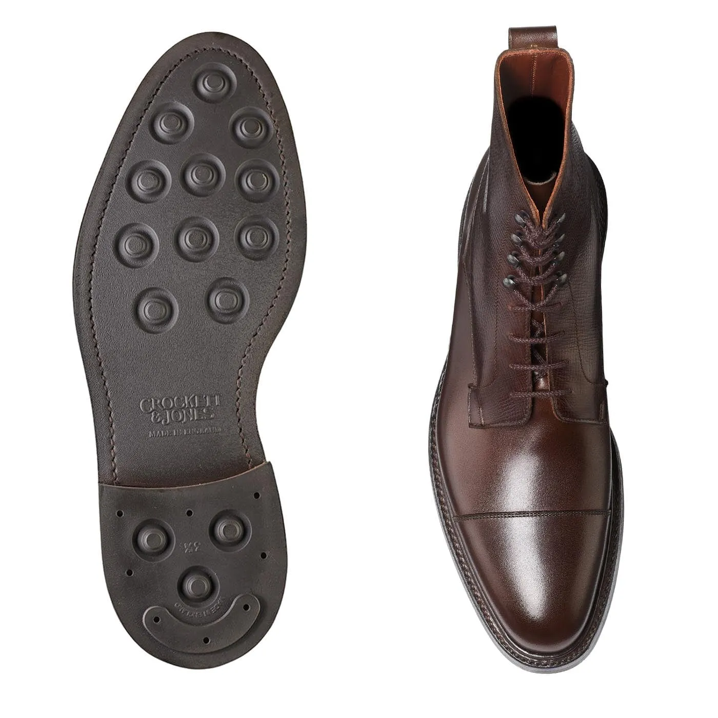 Effortless Fit Perth Coffee Antique Calf & Dark Brown Willow Grain Waterproof Oxfords