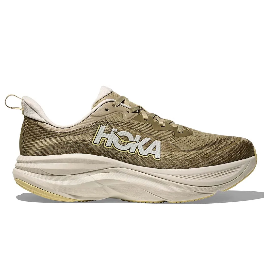 carbon fiber shank Active Routine Mens Hoka Skyflow Wide in Wild Mushrom/ Grassland