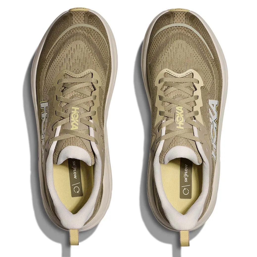 Boost Comfort Mens Hoka Skyflow Wide in Wild Mushrom/ Grassland