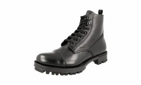 All-day Boot Prada Men's Black welt-sewn Leather Half-Boot 2TG064