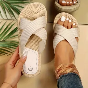 Breathable Sole Bianca Braided Sole Slip-On Sandals
