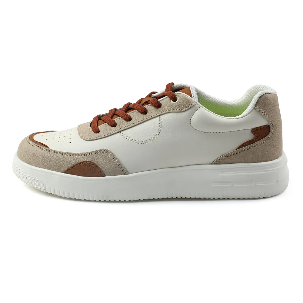 Leap7x Brown Casual Lacing Sneakers For Men AMAZER-3E By Liberty Strong Grip Easy to Wear