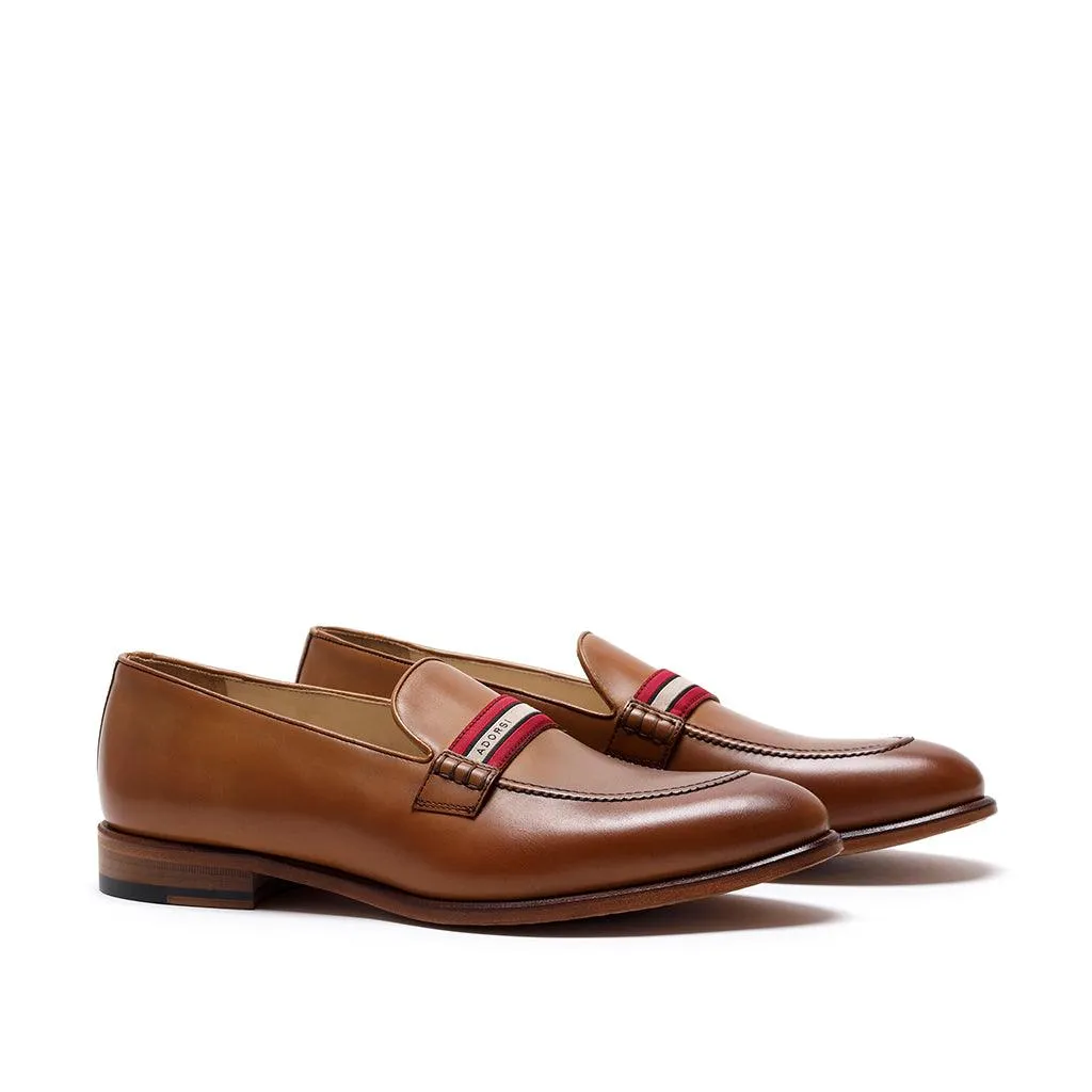 Cognac Calf Web Stripe Loafer Local Walk Urban Breeze