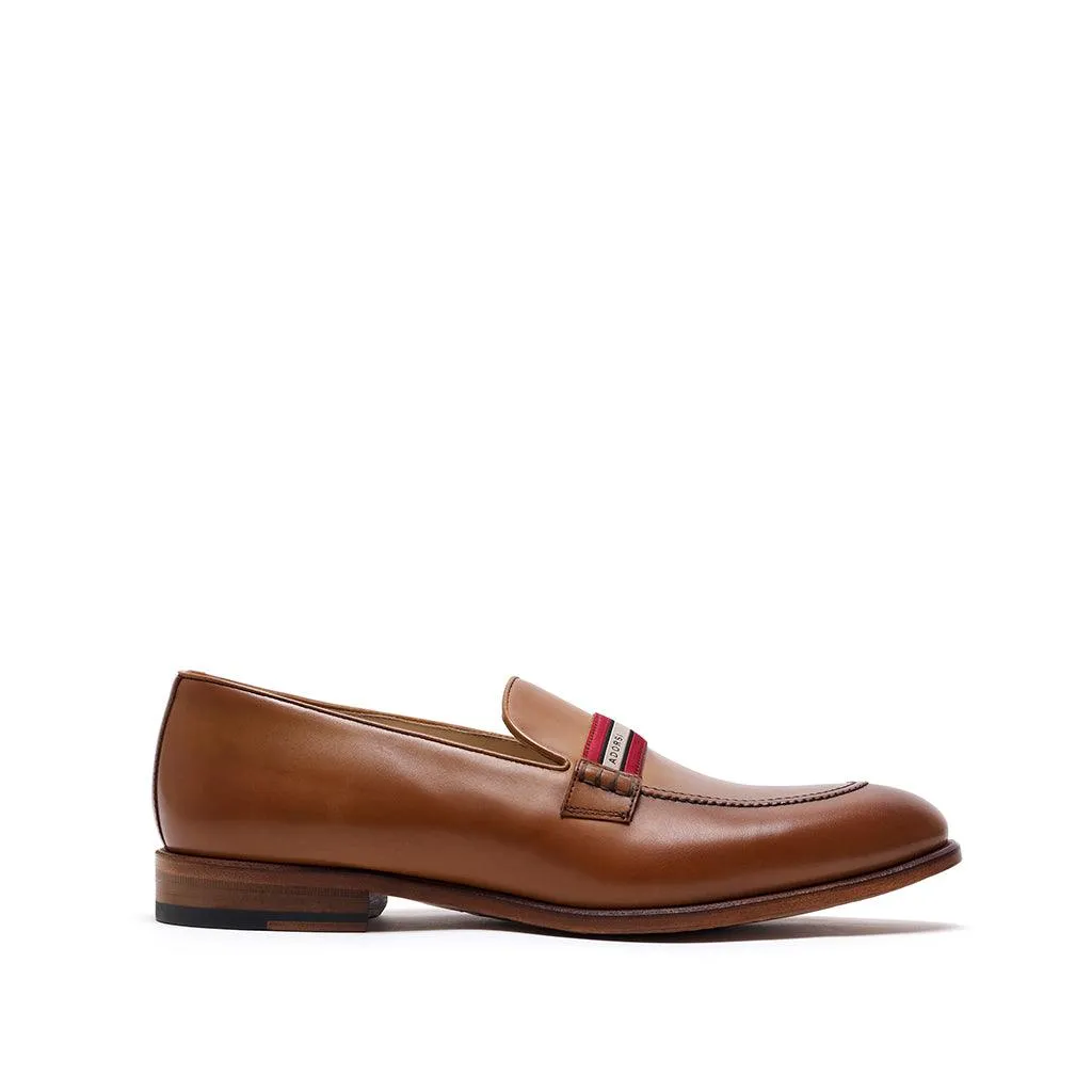 Easy Breeze Cognac Calf Web Stripe Loafer