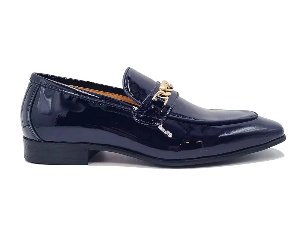 Beveled Squared Toe Patent Leather Loafer Step Safe