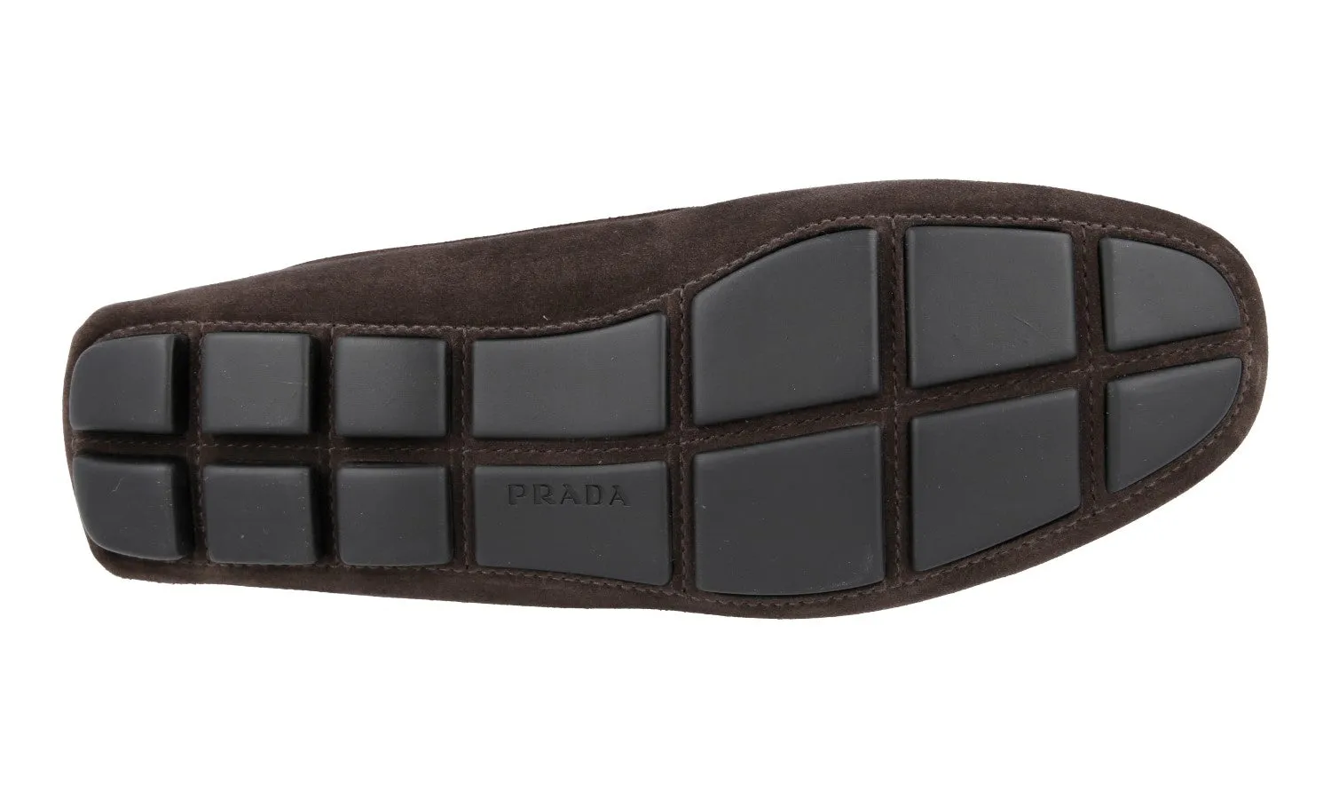 Simple Slip-on Comfort Prada Men's Brown Leather Driving Loafer Loafers 2DD163