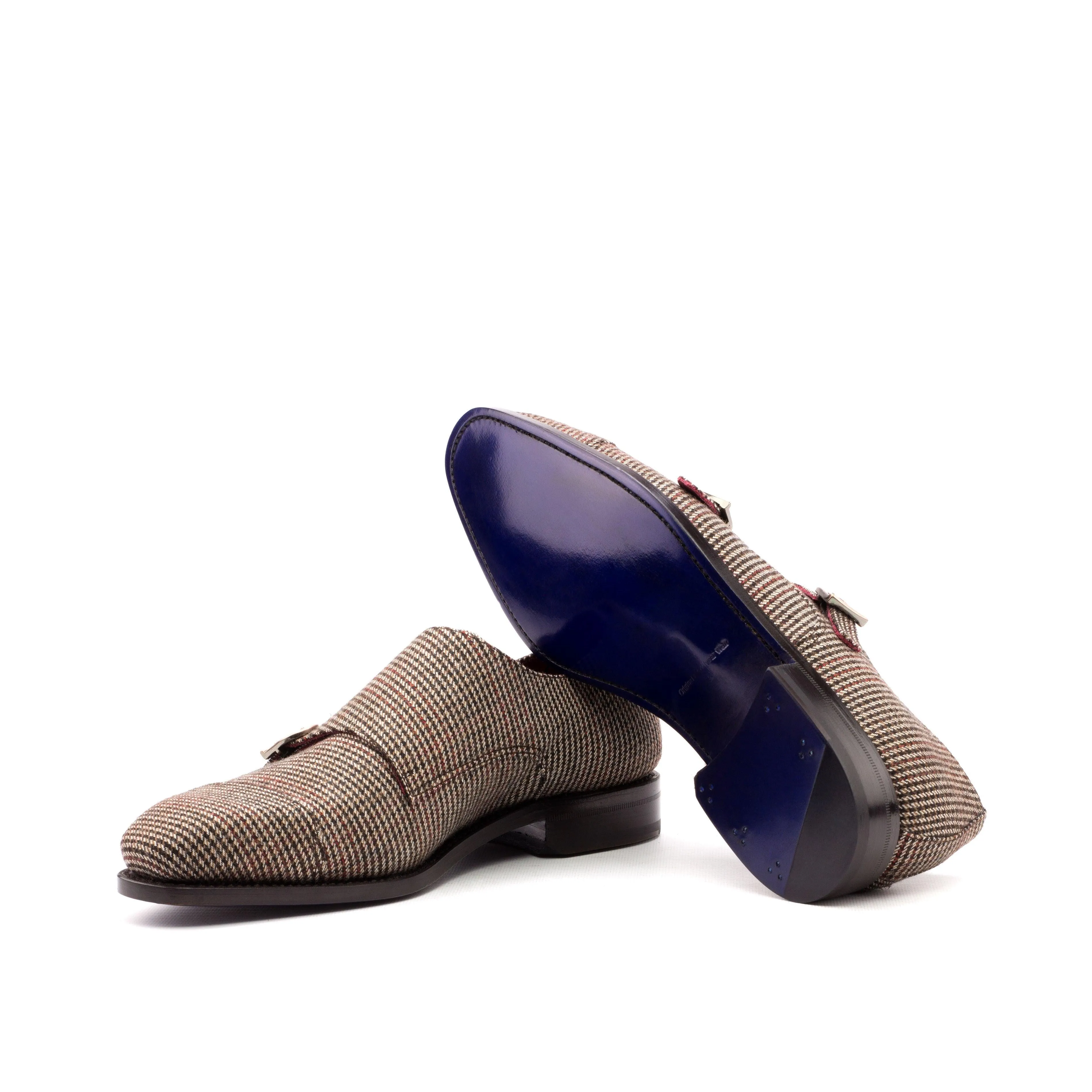 Tweed Double Monk Shoes Light Grip