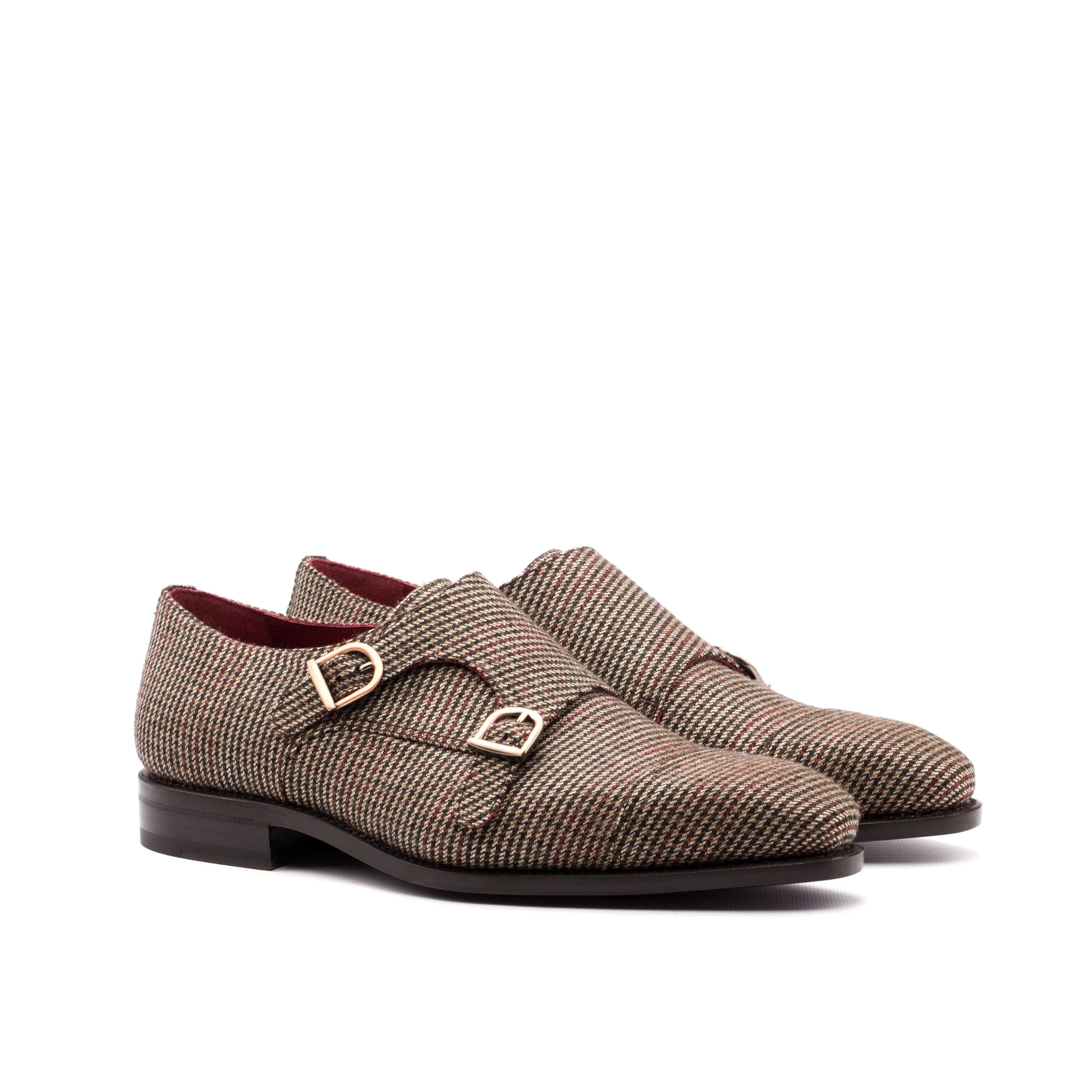 Quiet Step Tweed Double Monk Shoes