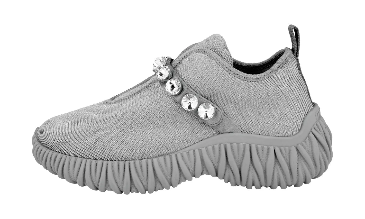 Tensile Barrier Tech Sporty arch Miu Miu Women's Grey Sneaker 5S376D