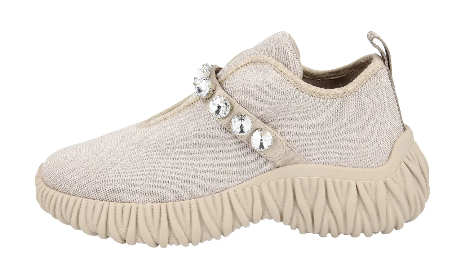 Durable Mesh Miu Miu Women's Beige Sneaker 5S376D